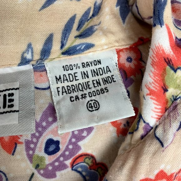 VINTAGE 80s Floral Short Sleeve Blouse - Picture 9 of 11